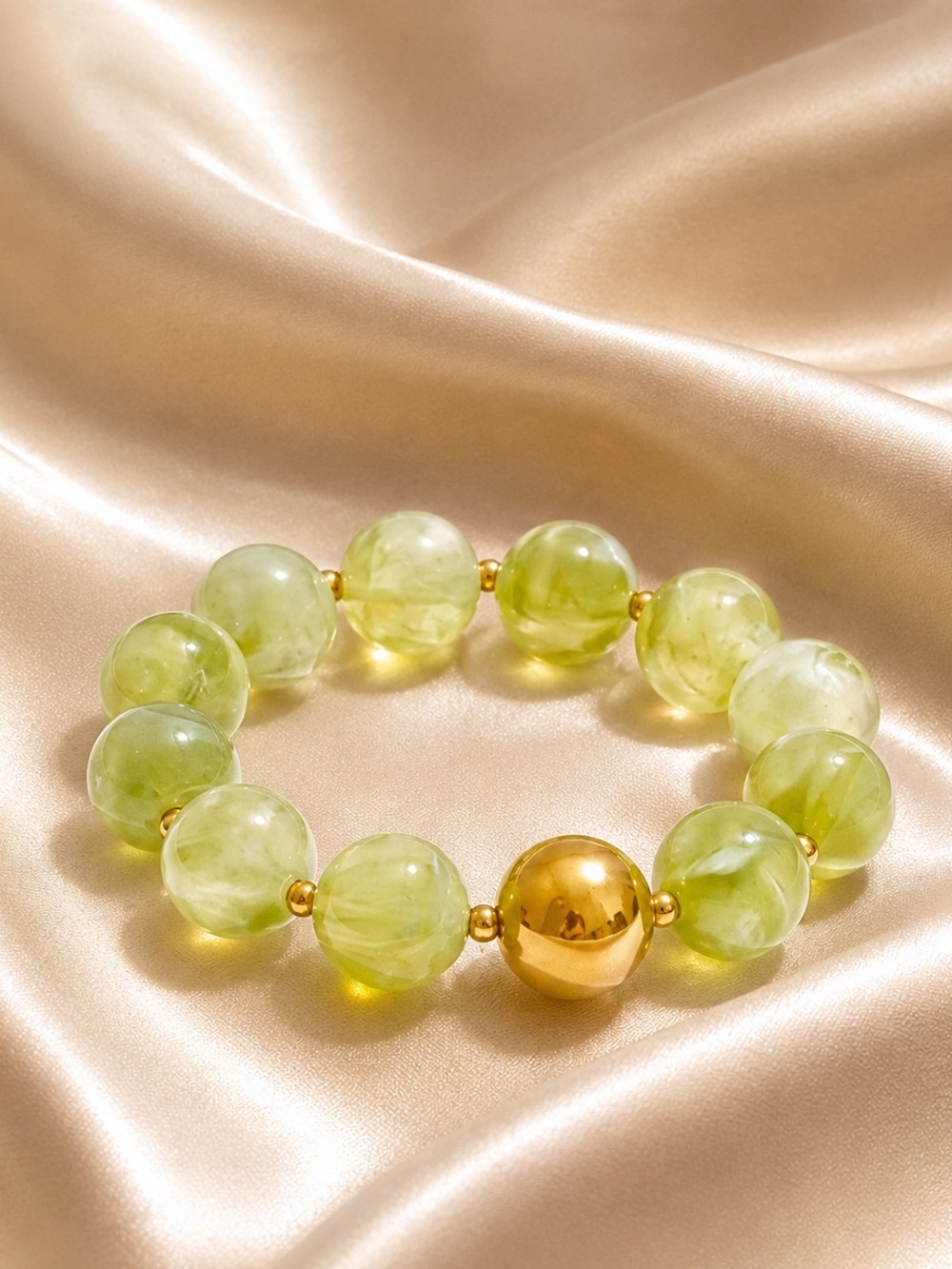 Pistachio Glow Beaded Bracelet